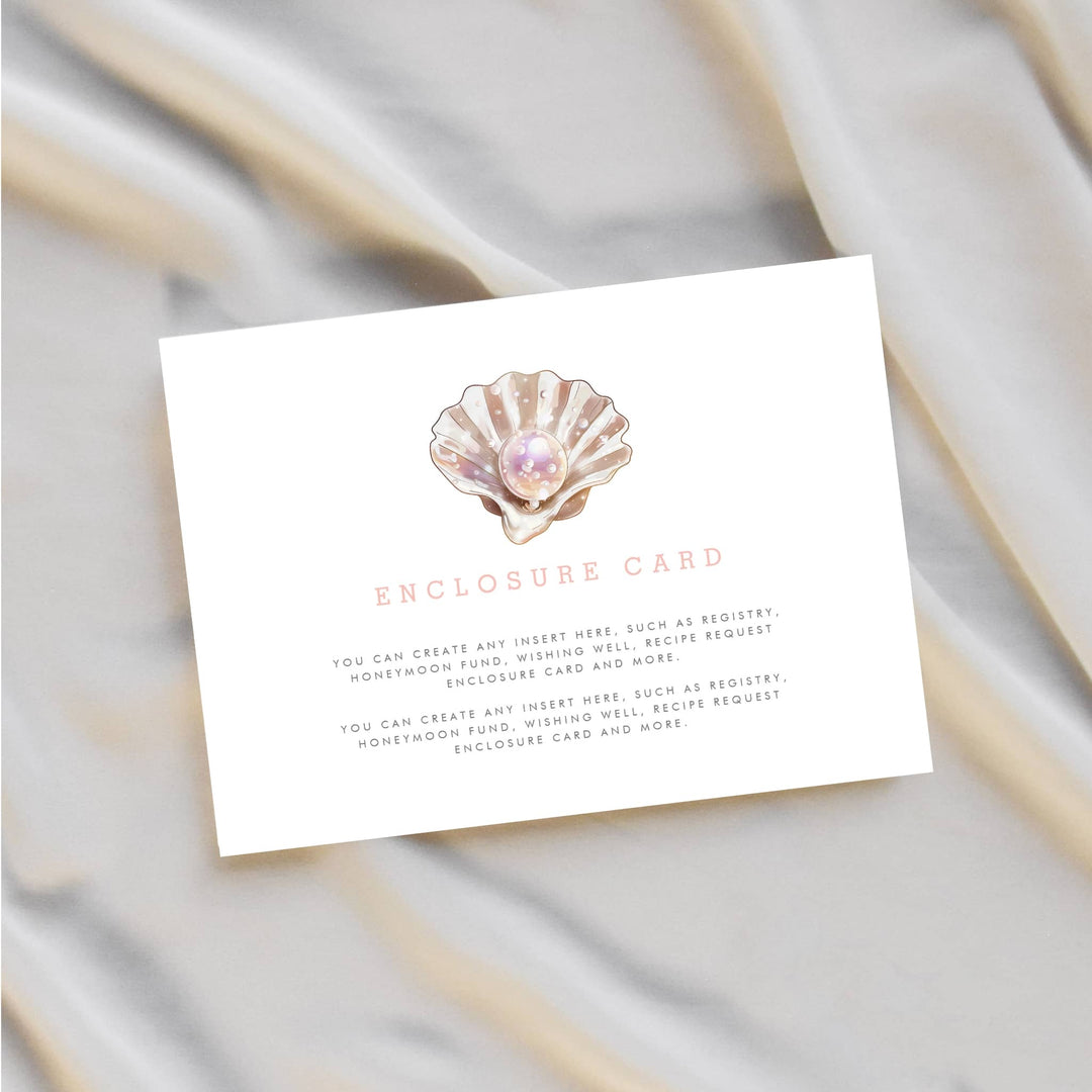 LITTLE PEARL Baby Shower Enclosure Card