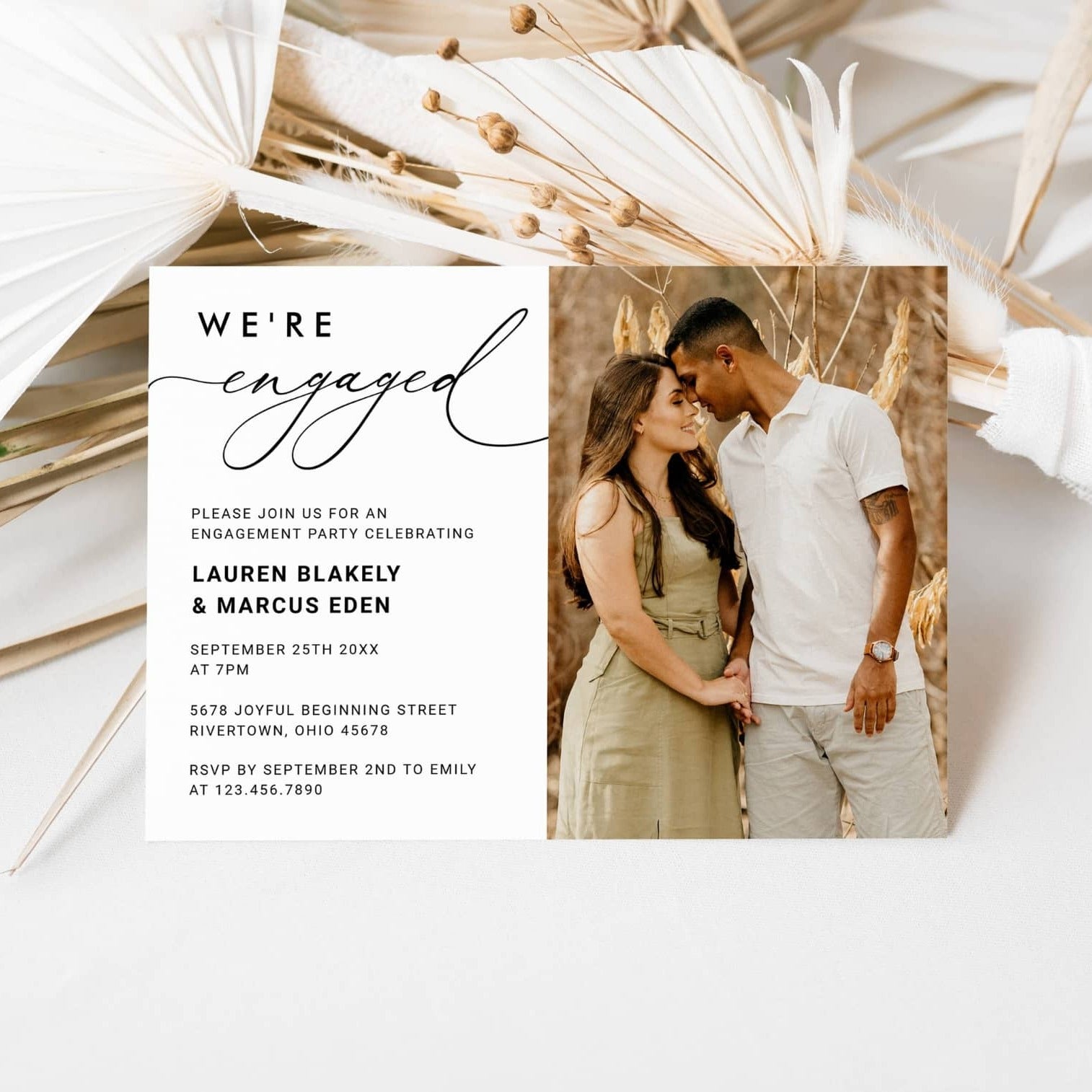 WE'RE ENGAGED PHOTO Engagement Party Invitation WE'RE ENGAGED PHOTO Engagement Party Invitation