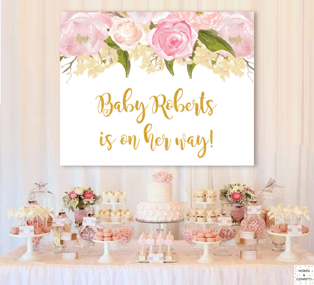 Backdrop Baby Shower, Backdrop Banner, Photobooth Backdrop Baby, Cake Table Backdrop, Baby Shower Sign Printable, Signage, Download, Custom