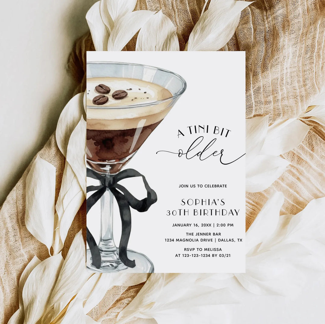 Espresso Martini Birthday Invitation