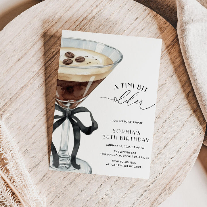 Espresso Martini Birthday Invitation