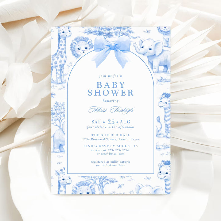 Toile de Jouy Baby Shower Invitation