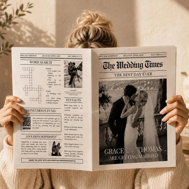 Newspaper Wedding Program Template