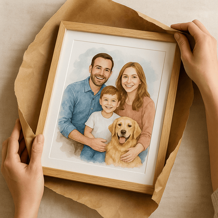 Custom Watercolor Portrait from Your Photo | Personalized Gift