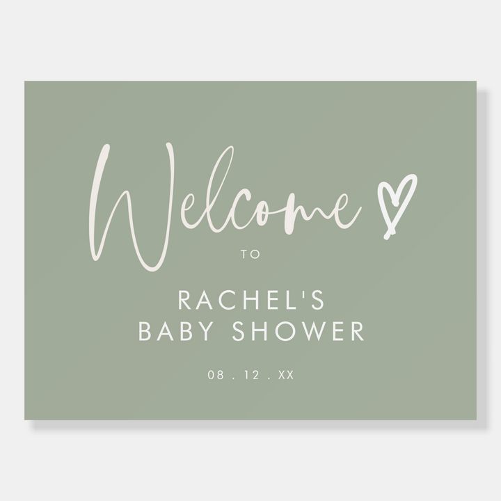 BOHO HEART Baby Shower Welcome Sign