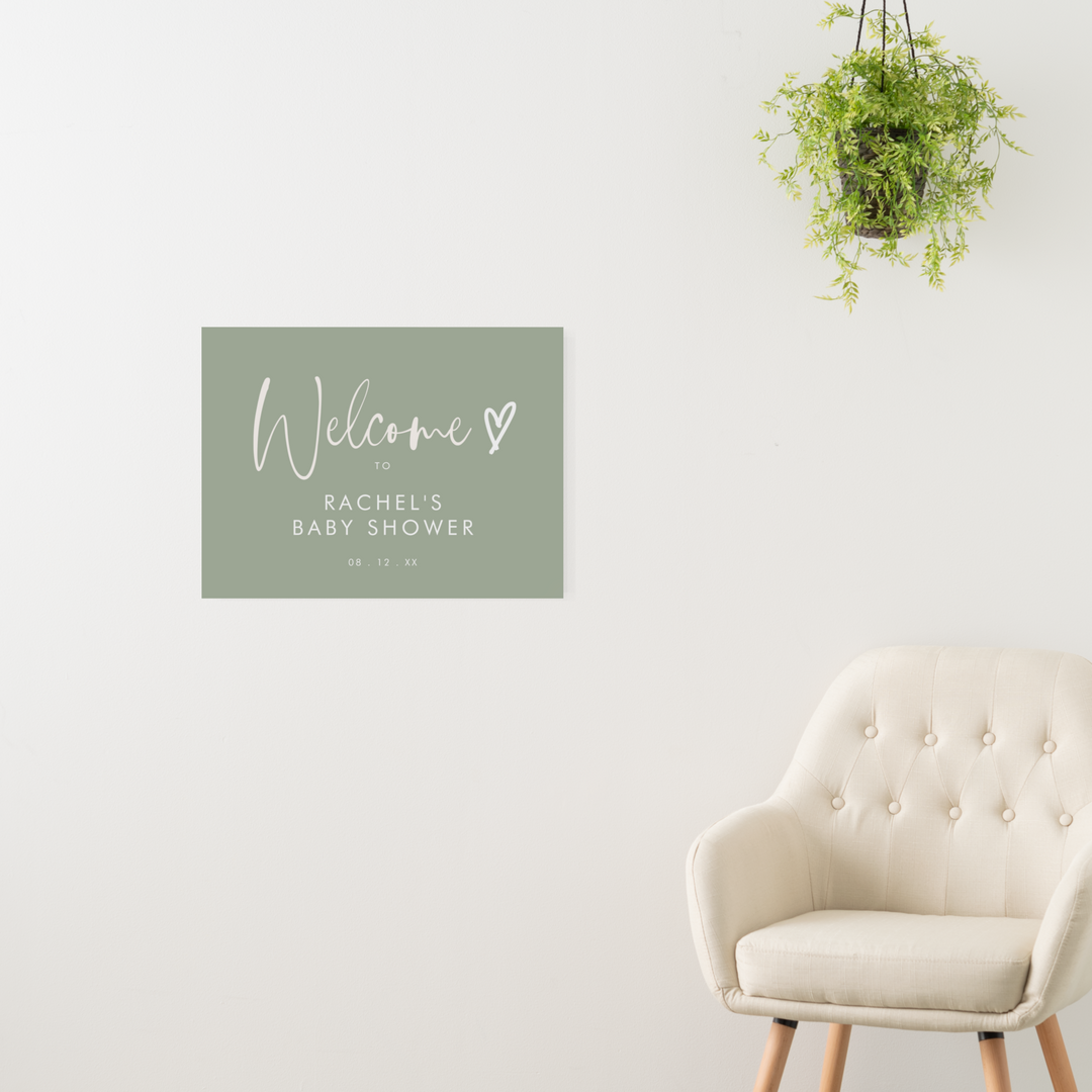 BOHO HEART Baby Shower Welcome Sign