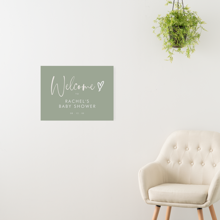 BOHO HEART Baby Shower Welcome Sign