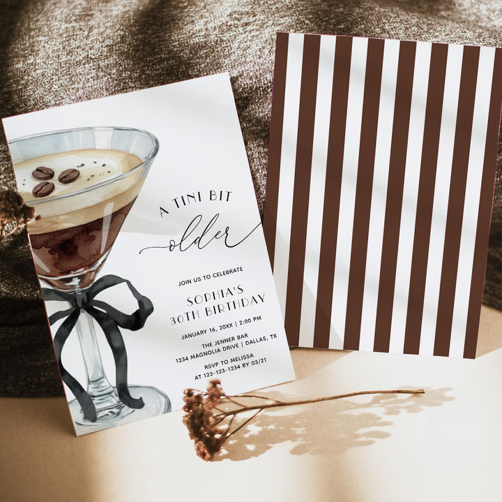 Espresso Martini Birthday Invitation