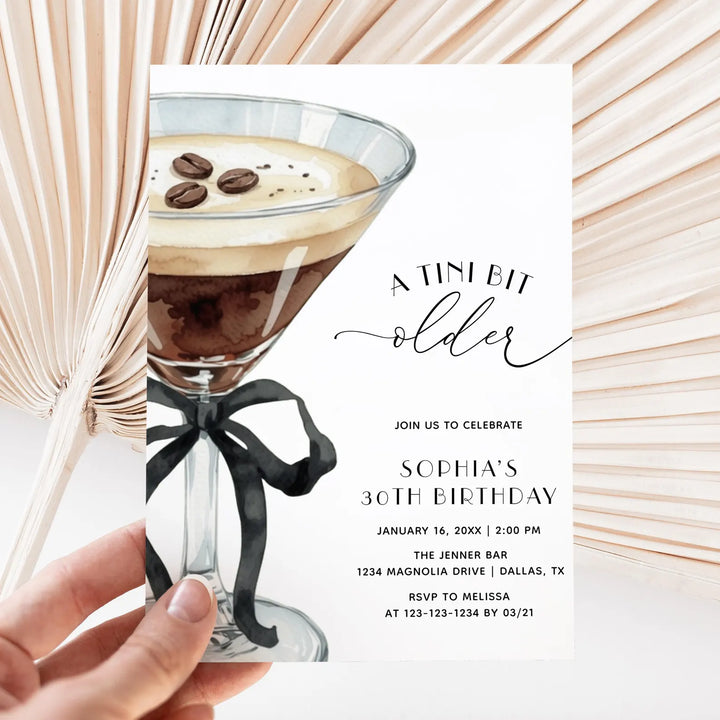 Espresso Martini Birthday Invitation
