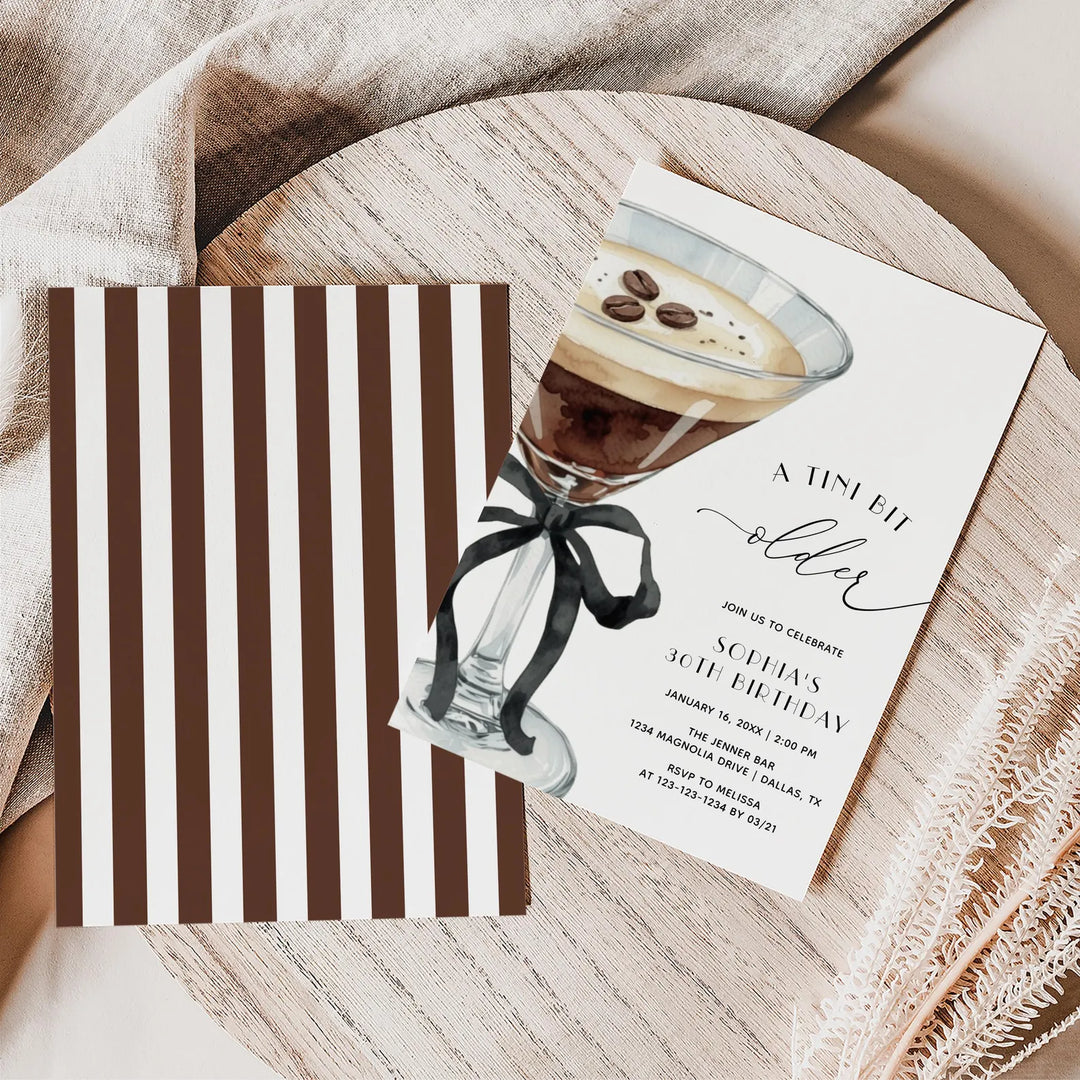 Espresso Martini Birthday Invitation