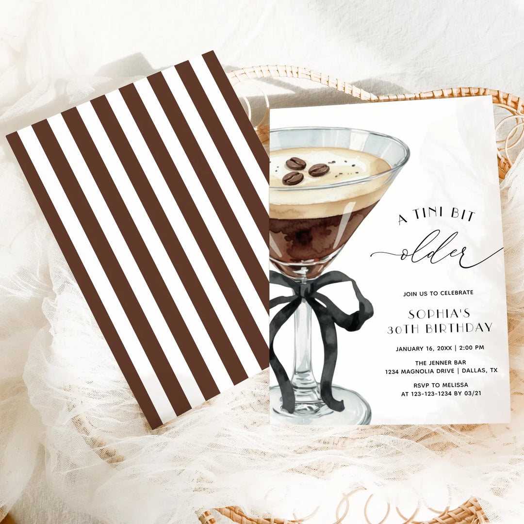 Espresso Martini Birthday Invitation