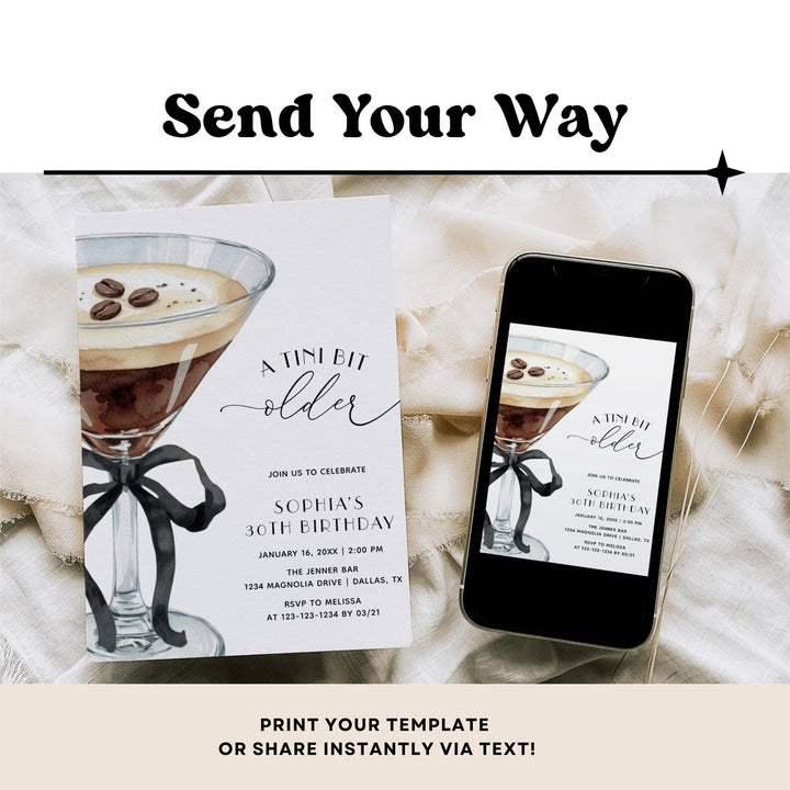 Espresso Martini Birthday Invitation