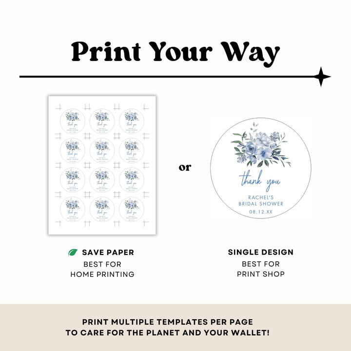 SOMETHING BLUE Bridal Shower Favor Tags