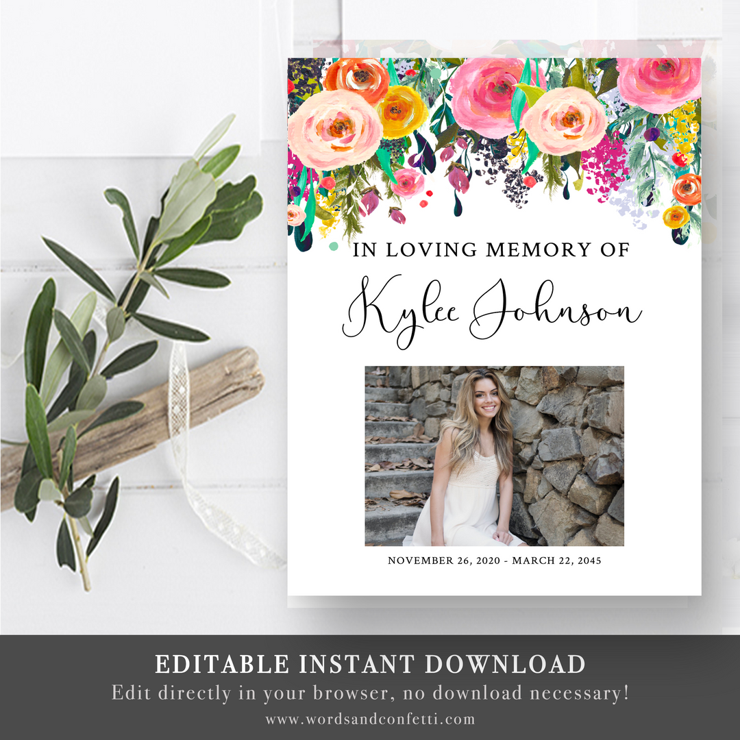 SUBLIME Celebration Of Life Program Template