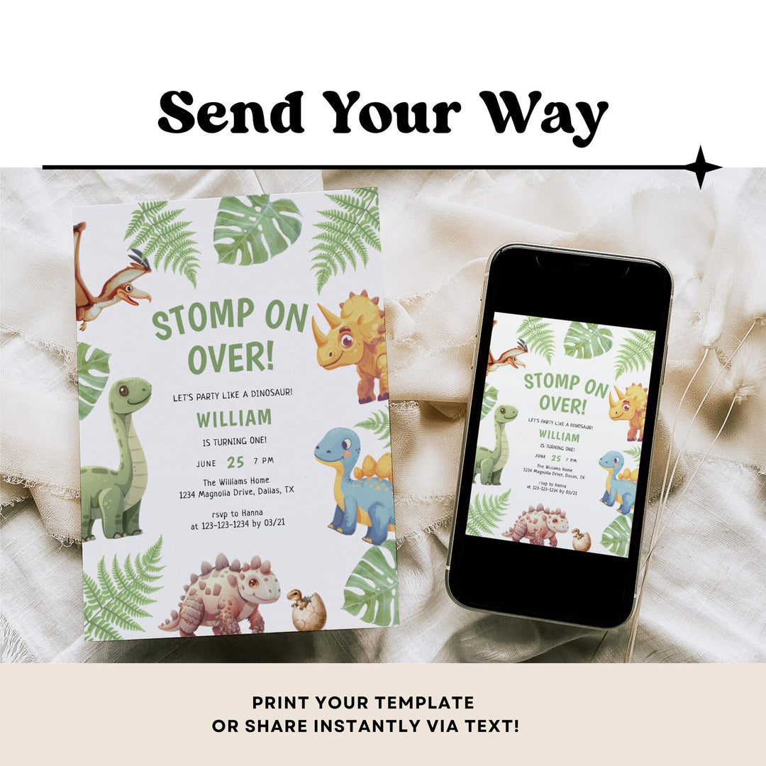 Dinosaur Birthday Invitation