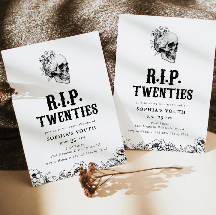 RIP Twenties 30th Birthday Invitation