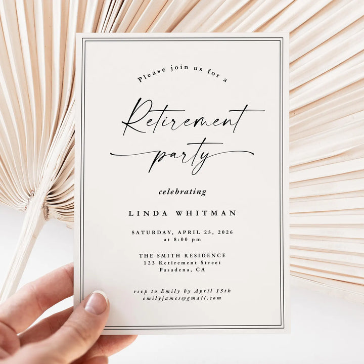 Elegant Retirement Party Invitation