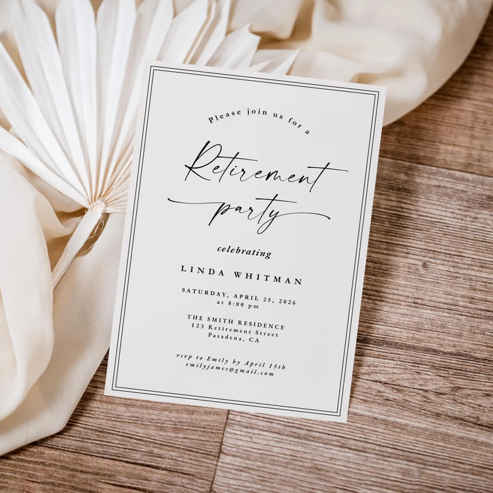 Elegant Retirement Party Invitation