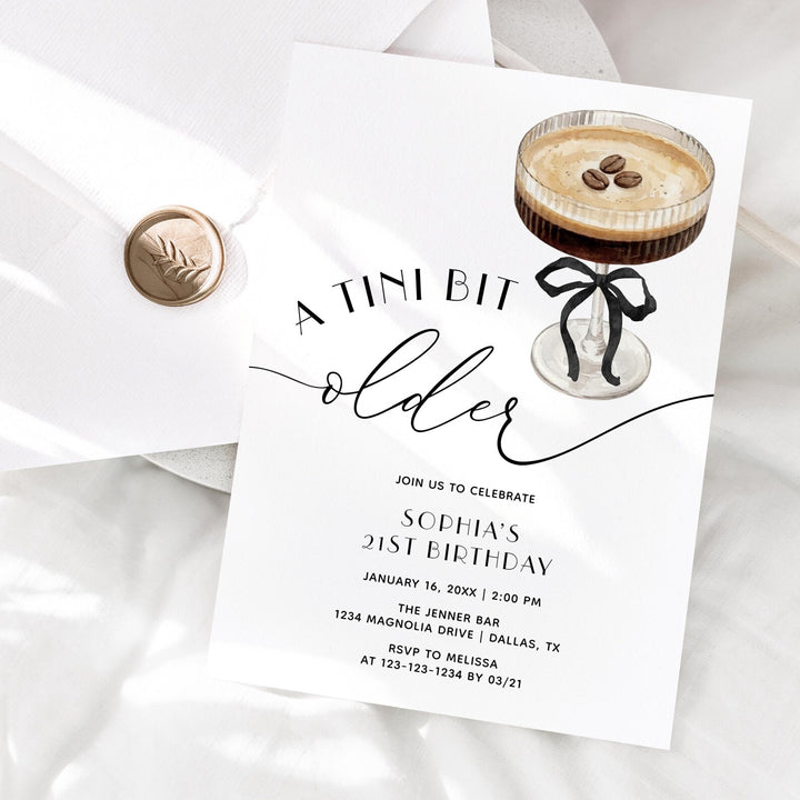 A Tini Bit Older Birthday Invitation