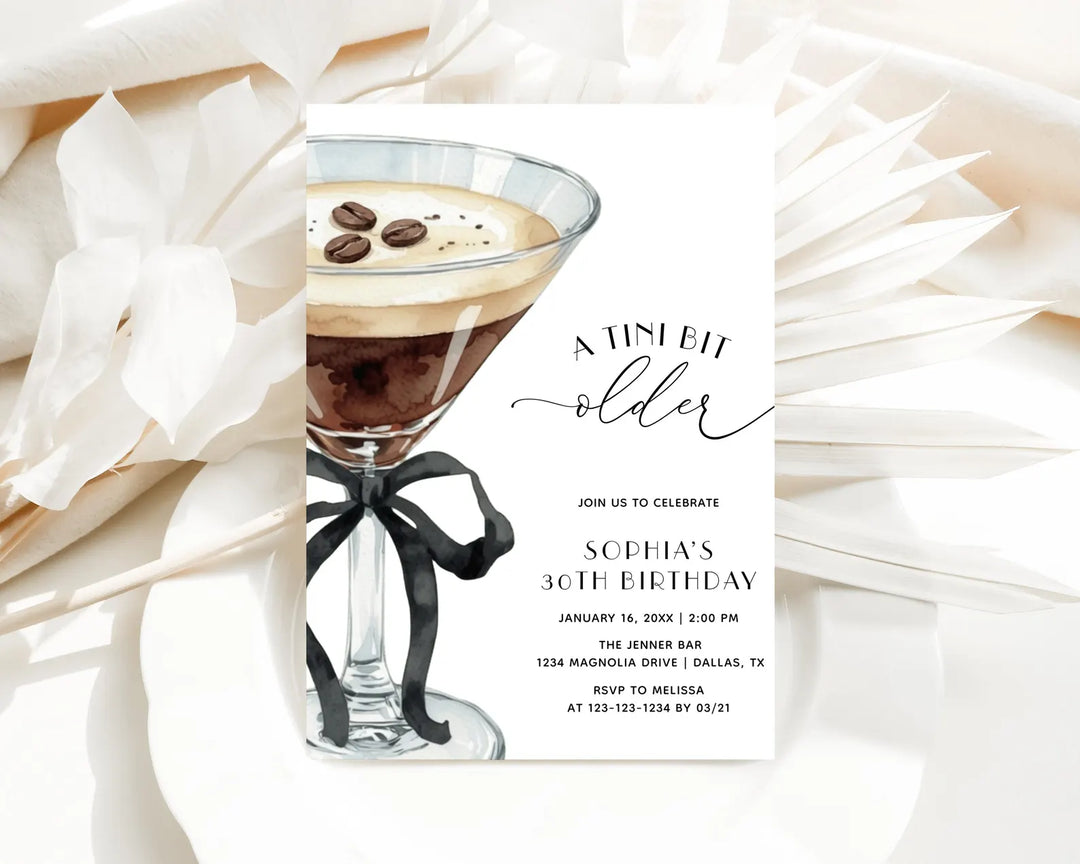Espresso Martini Birthday Invitation