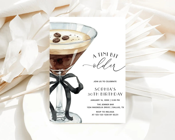 Espresso Martini Birthday Invitation