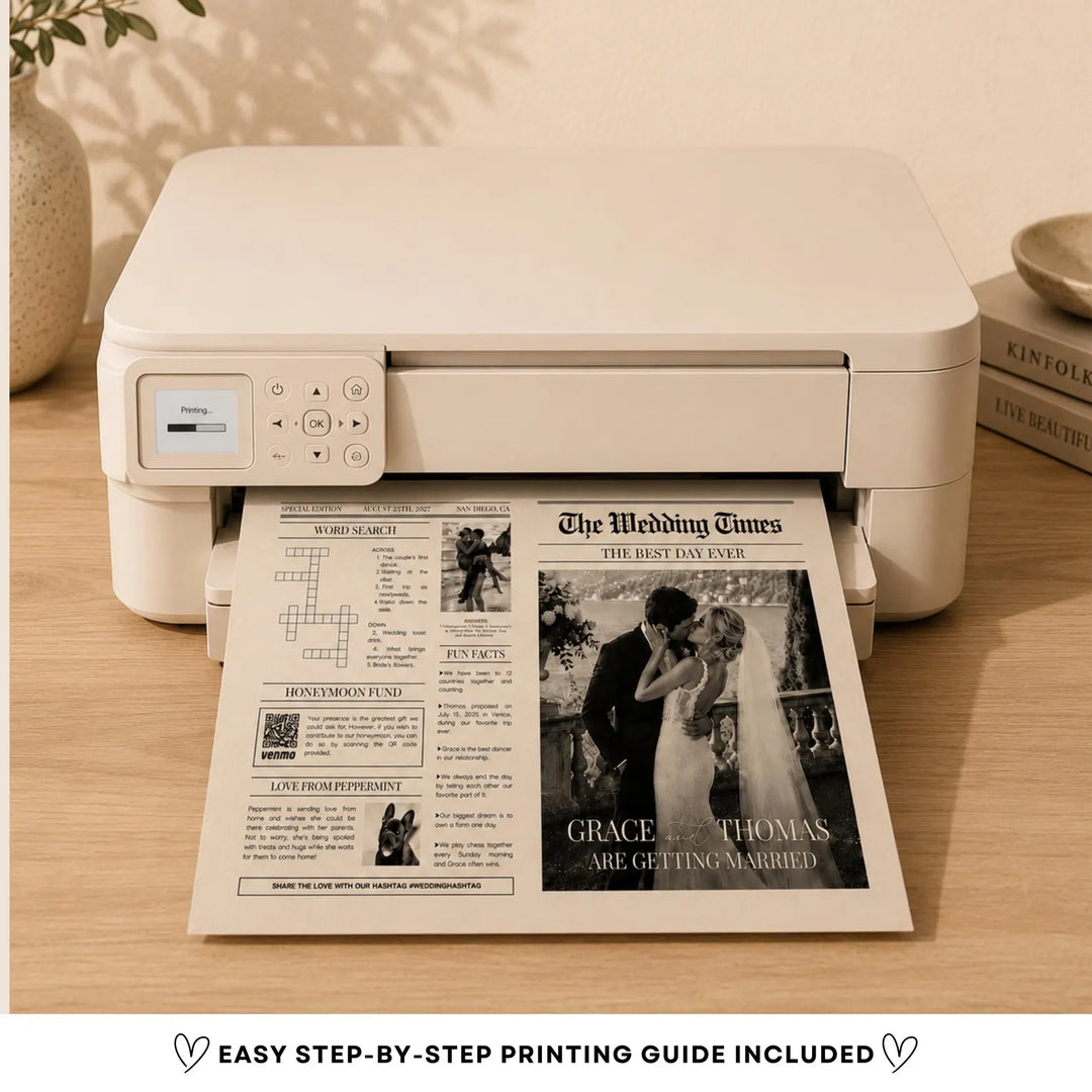 Newspaper Wedding Program Template