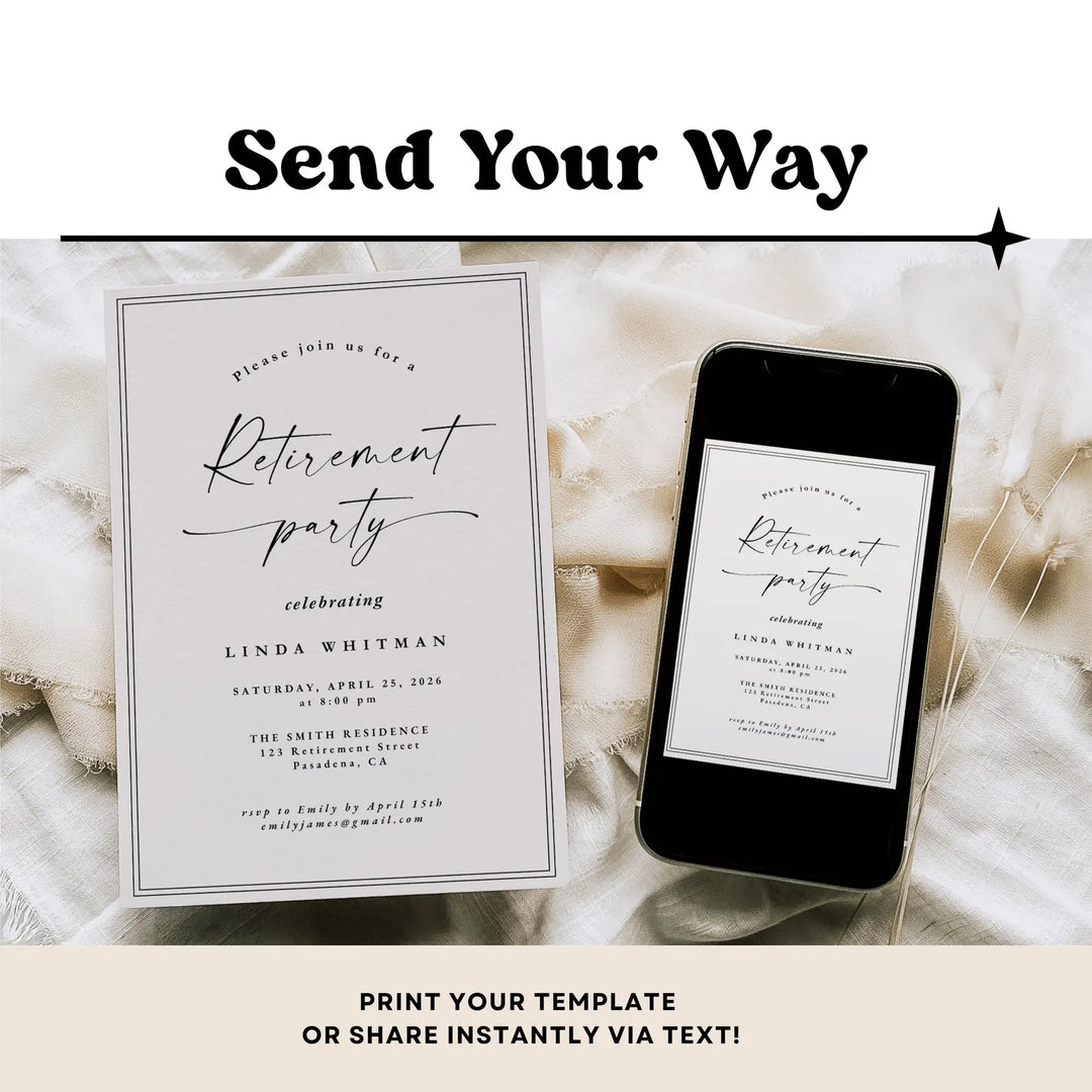 Elegant Retirement Party Invitation