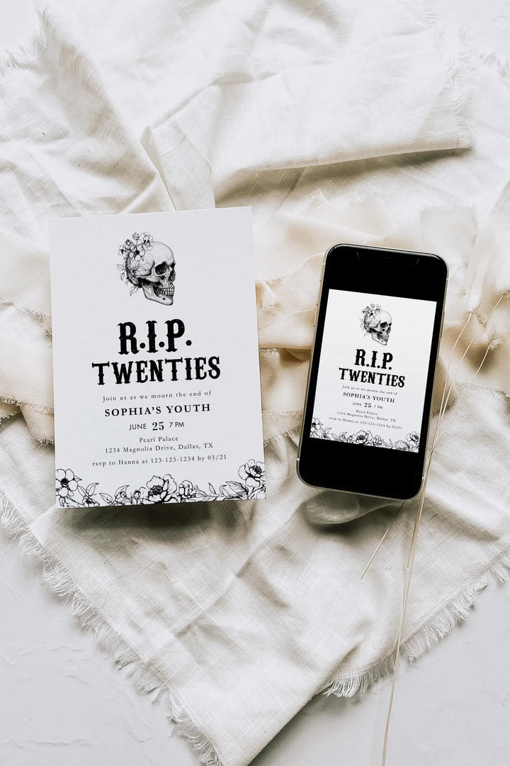 RIP Twenties 30th Birthday Invitation