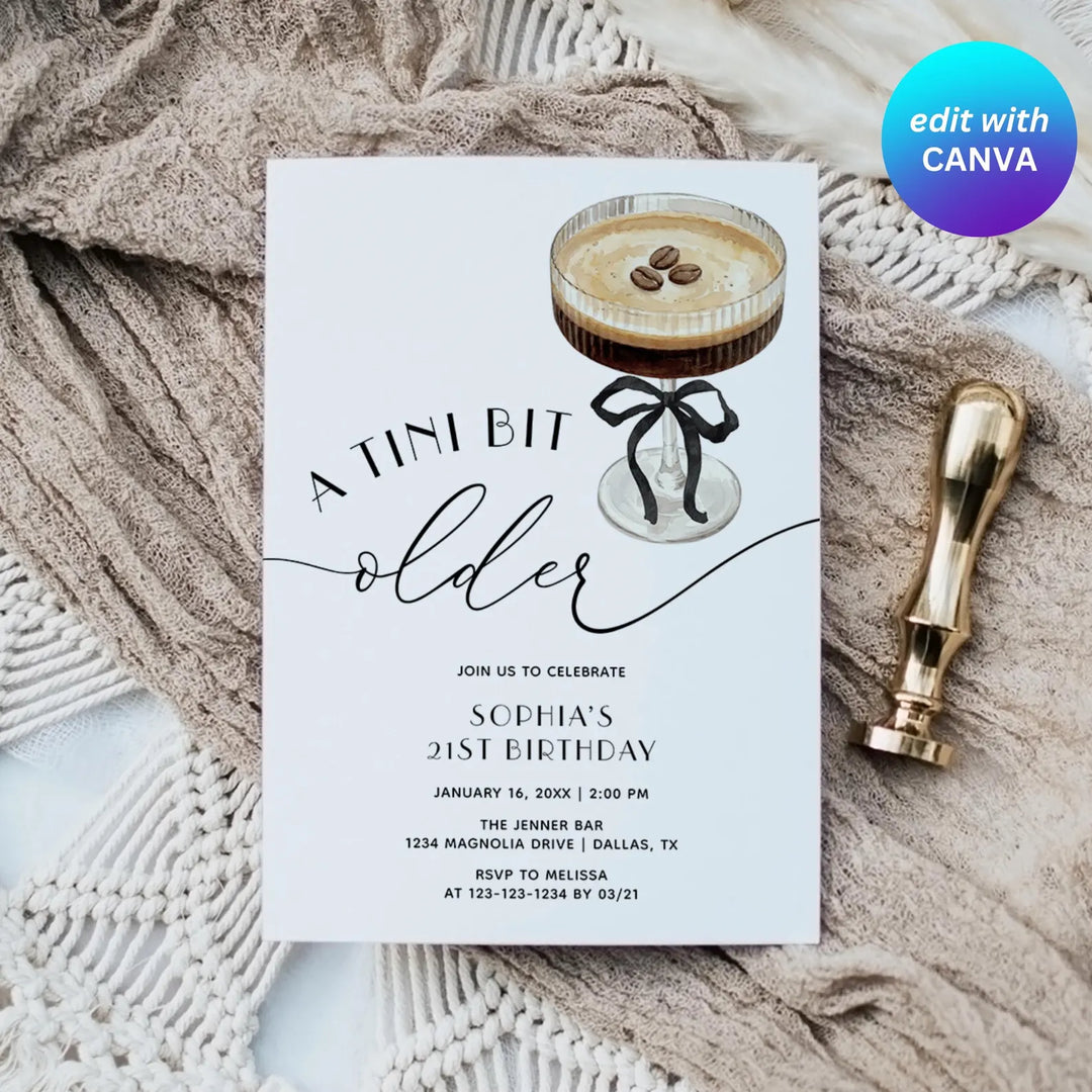A Tini Bit Older Birthday Invitation