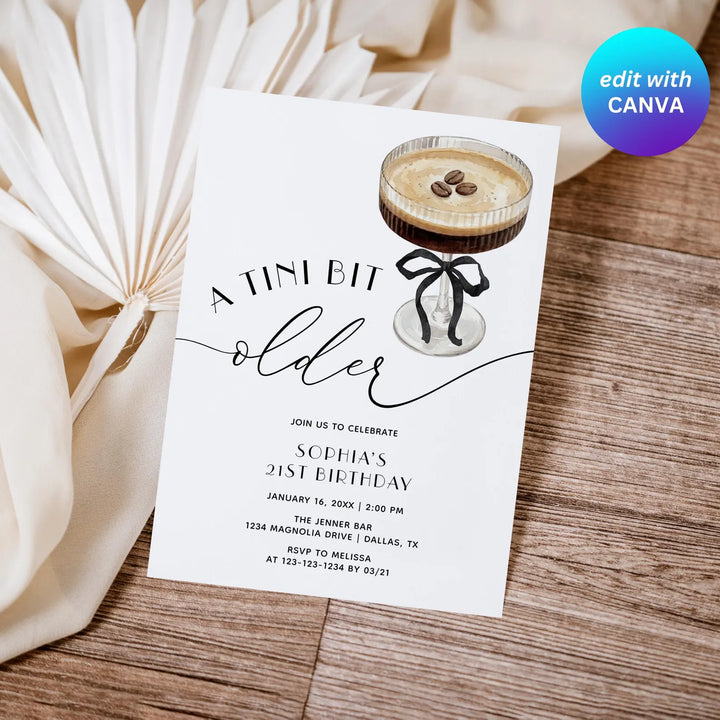 A Tini Bit Older Birthday Invitation