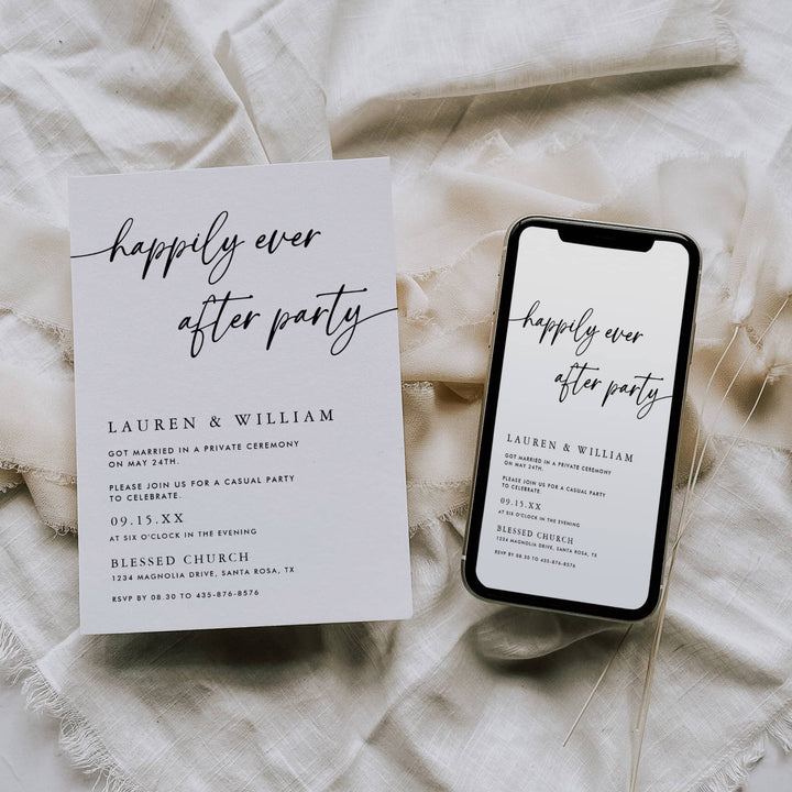 BOHO Happily Ever After Wedding Invitation