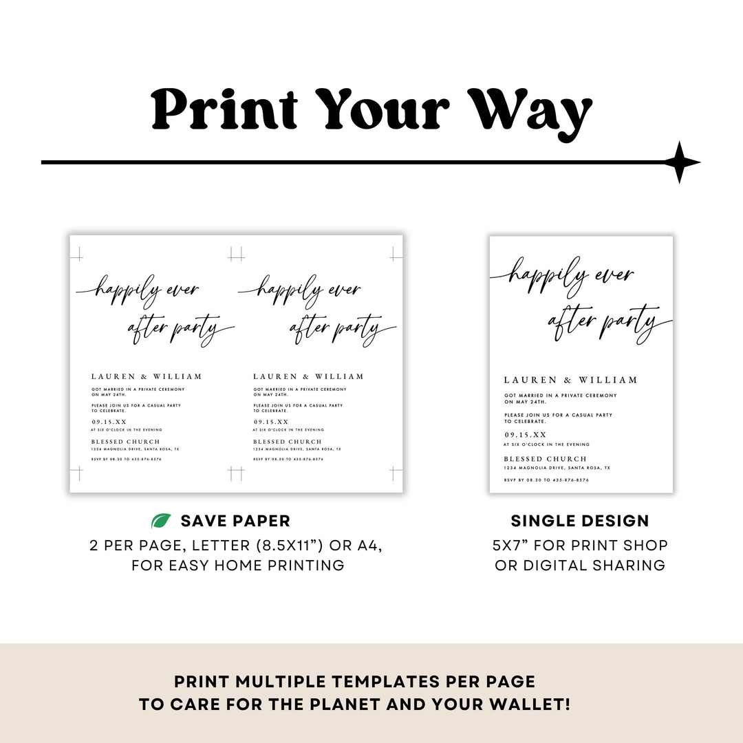 BOHO Happily Ever After Wedding Invitation