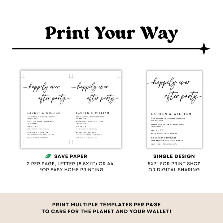BOHO Happily Ever After Wedding Invitation