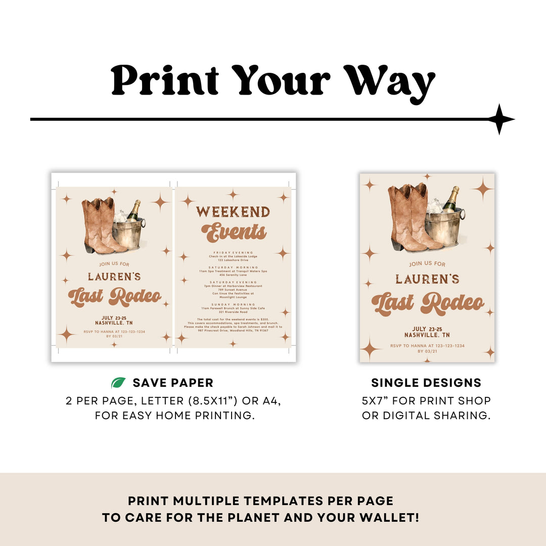 WESTERN Bachelorette Party Invitation