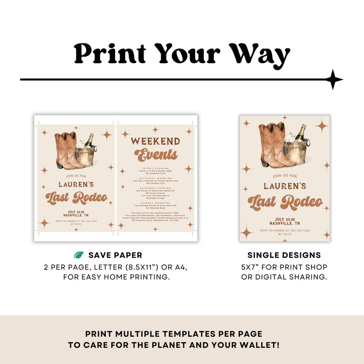 WESTERN Bachelorette Party Invitation