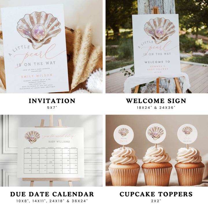 LITTLE PEARL Baby Shower Bundle – Invitations, Games, Decorations & More!