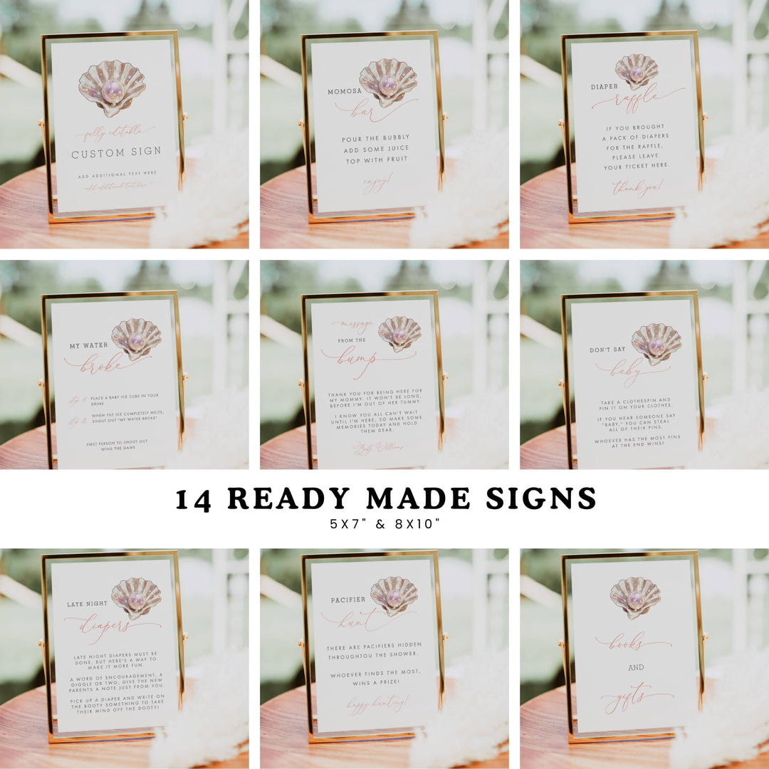 LITTLE PEARL Baby Shower Bundle – Invitations, Games, Decorations & More!