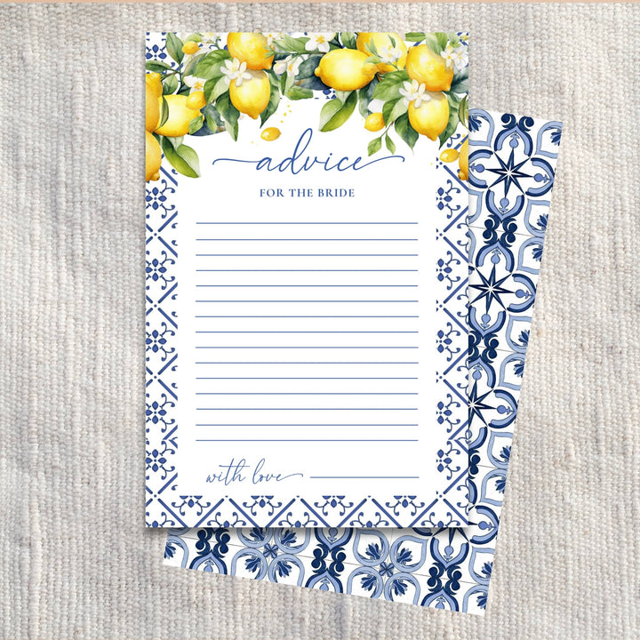 MAIN SQUEEZE Bridal Shower Advice Card