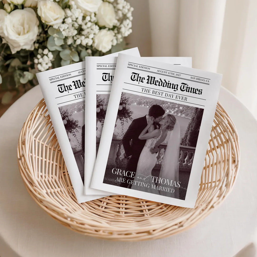 Newspaper Wedding Program Template