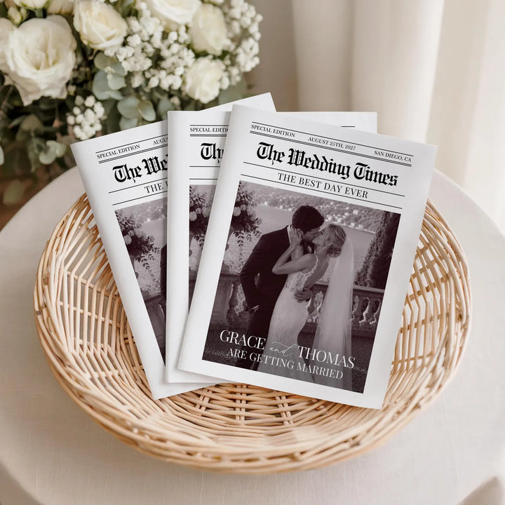 Newspaper Wedding Program Template