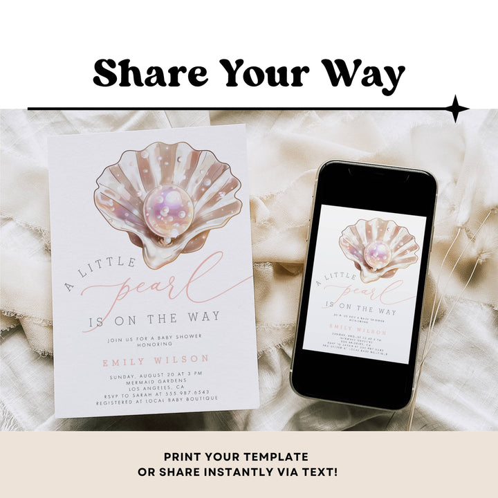 LITTLE PEARL Baby Shower Invitation