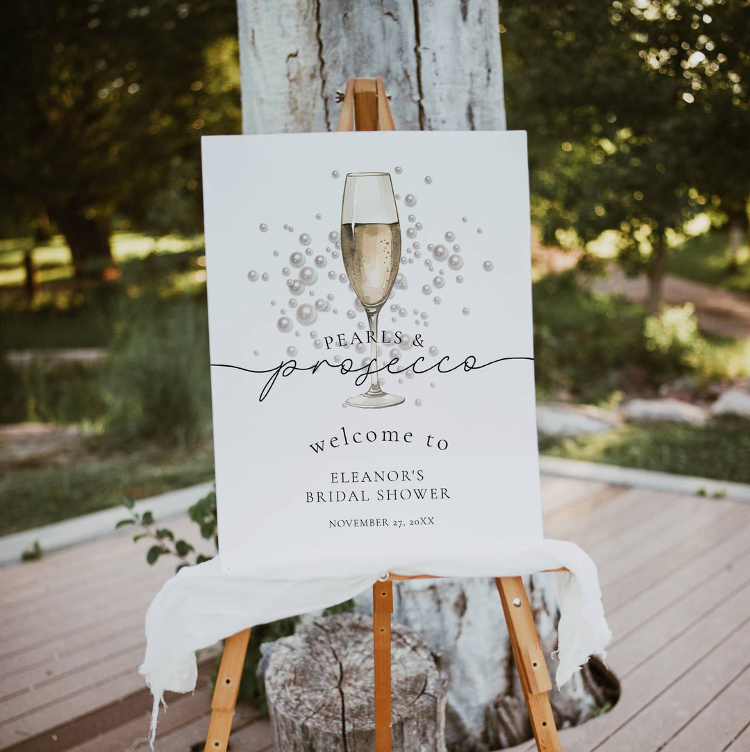 PEARLS & PROSECCO Bridal Shower Welcome Sign