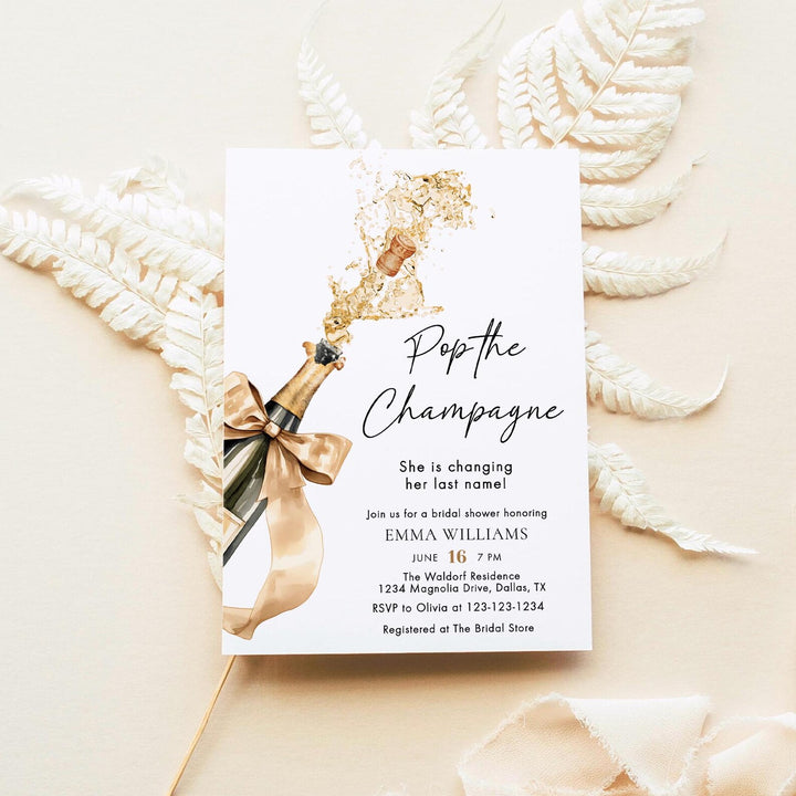 Pop The Champagne Bridal Shower Invitation