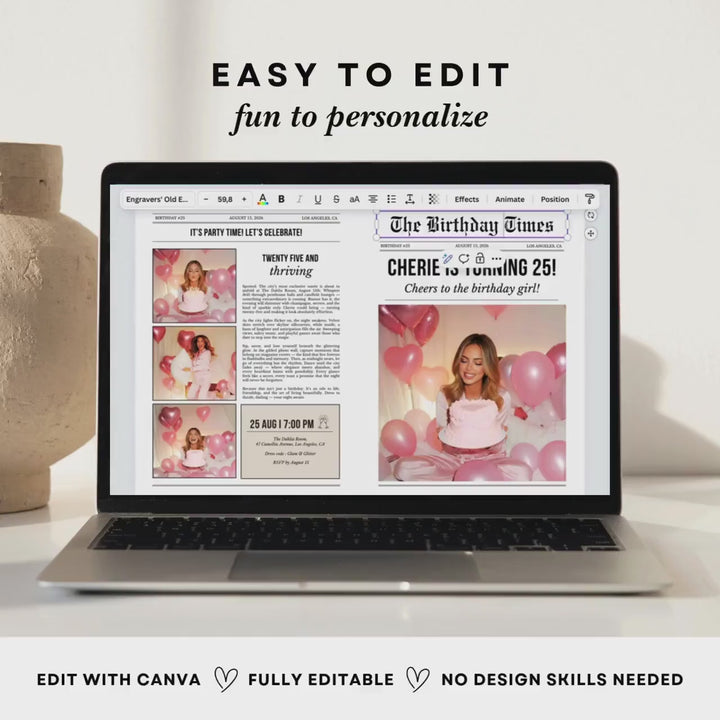 Quinceañera Save the Date Newspaper Template