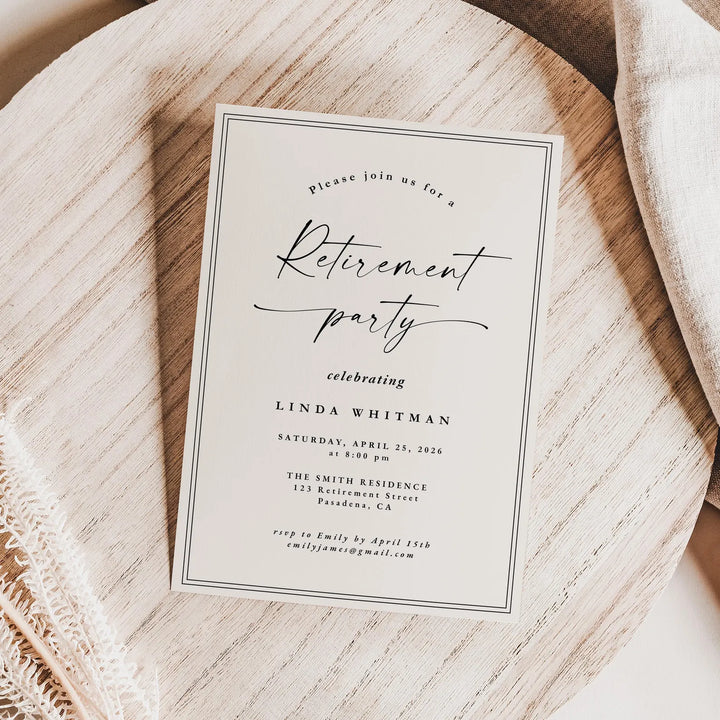 Elegant Retirement Party Invitation