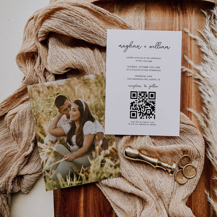 MINIMALIST QR CODE Wedding Invitation
