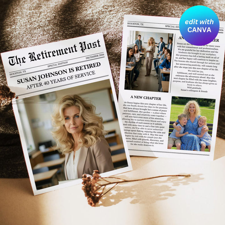 Retirement Newspaper Template
