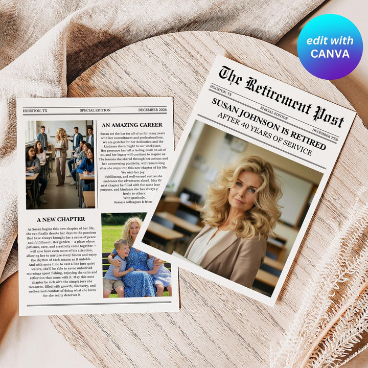 Retirement Newspaper Template