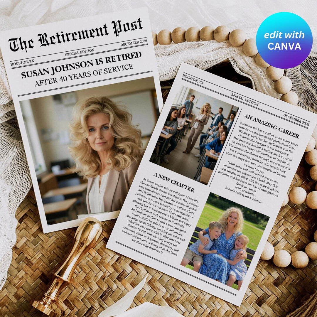 Retirement Newspaper Template