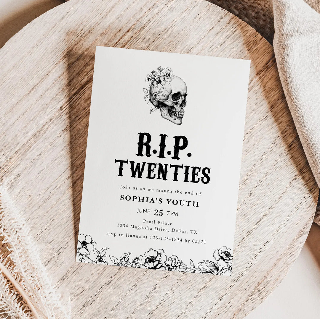 RIP Twenties 30th Birthday Invitation